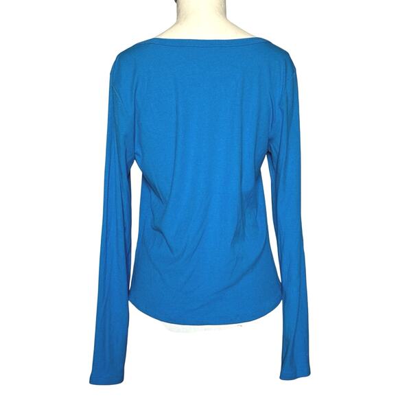 Athleta Signature Rib Square Neck Top Size L Ultramarine Blue Shirt Casual EUC - Picture 6 of 9